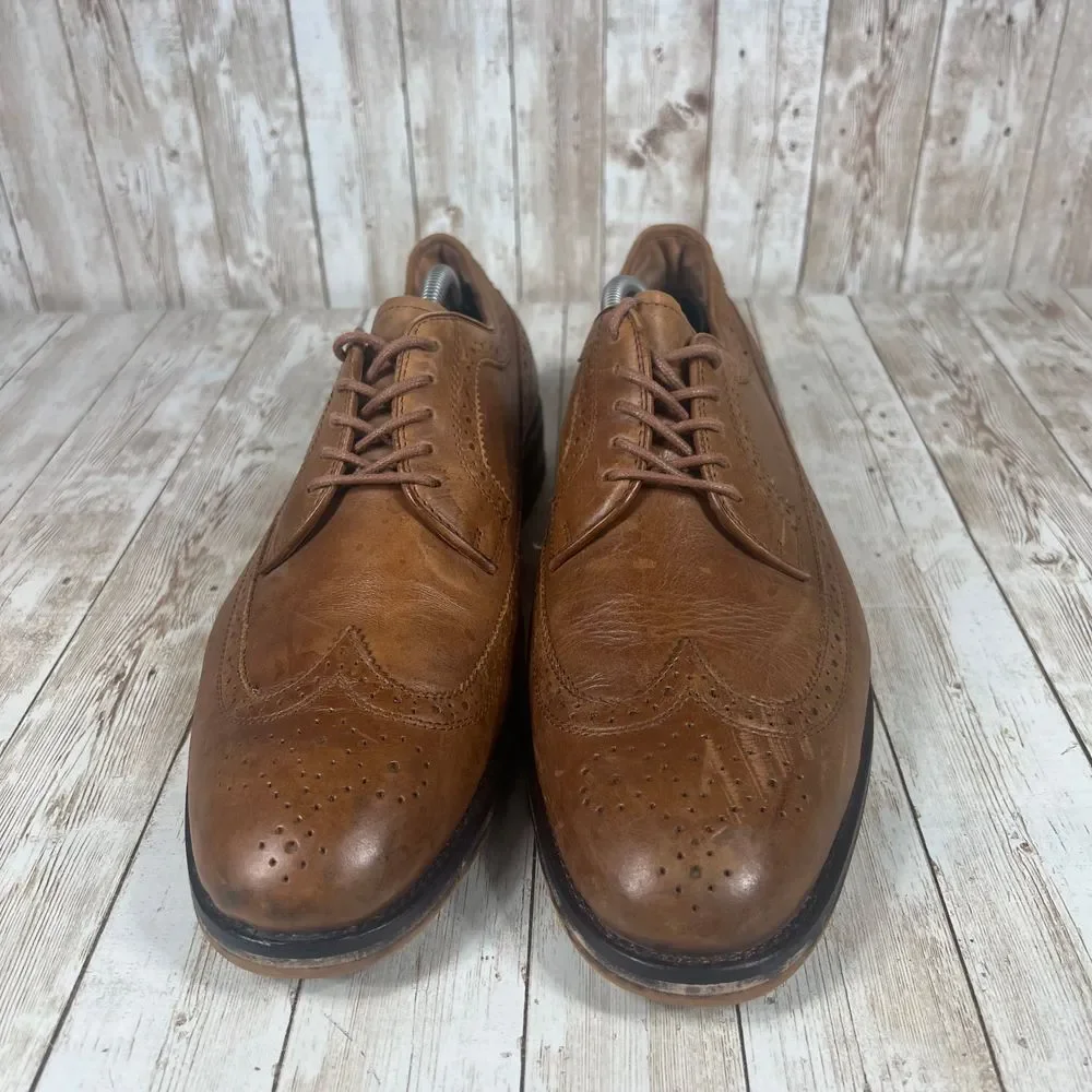 Polo Ralph Lauren long wingtip brown leather Oxford‎ Mens 11.5